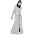 Front open Long cardigan Abaya -Silver Grey